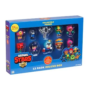 Набор коллекционных фигурок Brawl Stars, 12 шт., 3 редких героя: Леон Кроу и Сэнди, (5см), (BRW2080B) 3086953