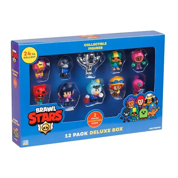 Набор коллекционных фигурок Brawl Stars, 12 шт., 3 редких героя: Леон Кроу и Сэнди, (5см), (BRW2080B) 3086953 — 1