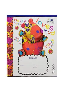 Тетрадь 12л кос.лин. "Fabric Animals" скоба, офсет, мел.картон, ассорти, Премьера 