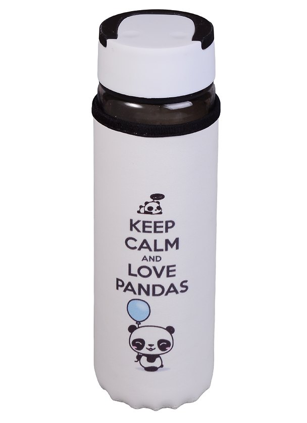 Бутылка в чехле Панда Keep Calm (стекло) (500мл) 2619203 — 1