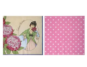 Набор для творчества,Салфетки для декупажа, Дама / Горох - 2 шт.