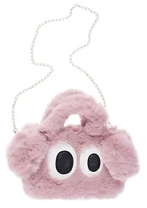 Сумка плюшевая Глазки (розовая) (25х15)