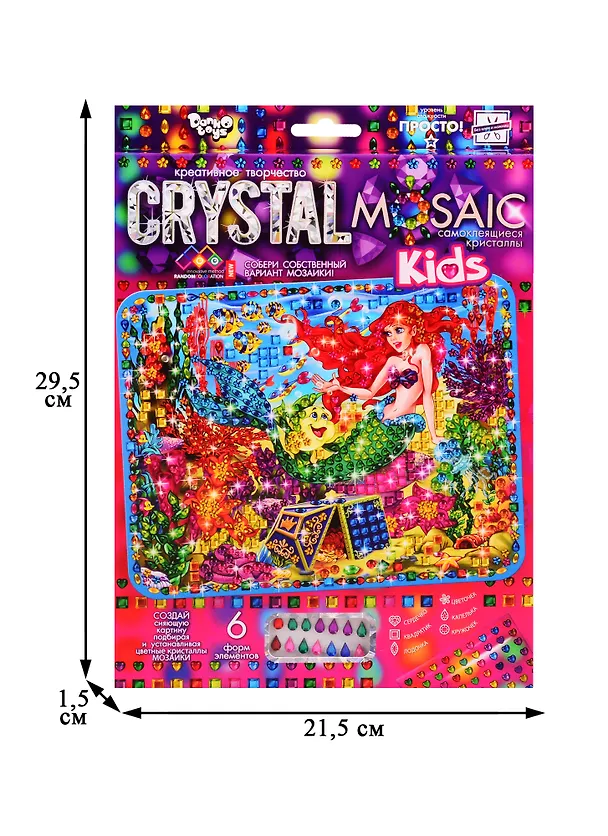 Набор для творчества ДАНКО-ТОЙС Crystal Mosaic Kids Русалочка 2796889 — 2
