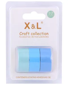 Набор клейкой декоративной ленты "Голубой микс"