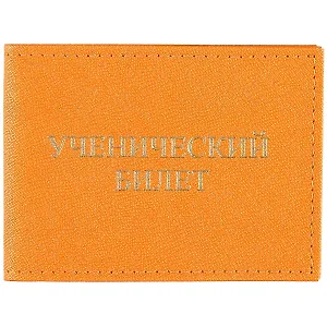 Обложка на ученический билет, оранжевая