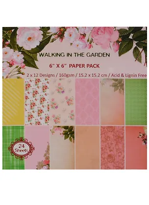 Набор бумаги для скрапбукинга, 15*15см, 24 листа, 12 дизайнов Walk in the garden (11-7) (11-2234 2618056