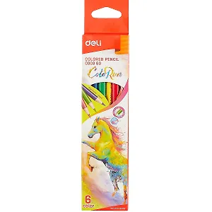 Карандаши цветные Deli, Color Run, 6 цветов