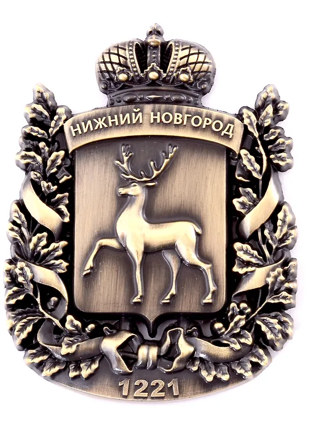 Магнит-фигурка Нижний Новгород Герб (металл, цвет бронза) 2913473 — 1