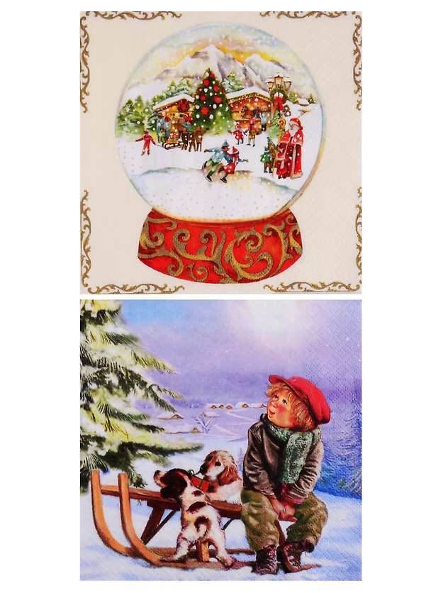 Салфетки для декупажа «Катание на санях», 2 штуки, Froggy Art 2770869 — 1