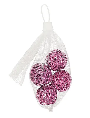 Декор из ротанга. Шары. 4 шт. 4 см. в ассортименте. -Китай: (Hobby Time ). 2-515/01 437512 402376