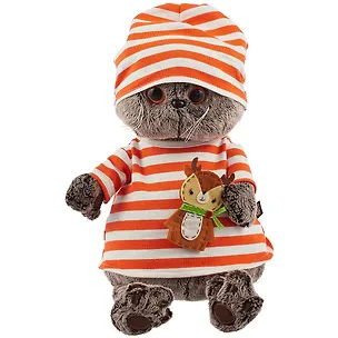 Мягкая игрушка Басик в полосатой футболке с олененком (30 см) (Ks30-129) 2753041