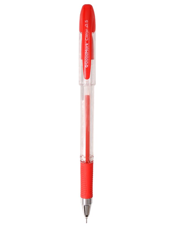 Гелевая ручка красная 0,5 мм, Сlear, GoodMark 3155009 — 1