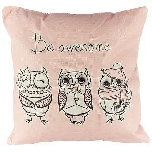 Подушка Совы Be awesome (43х43) (текстиль) (12-11403-XCT11)