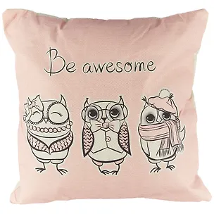 Подушка Совы Be awesome (43х43) (текстиль) (12-11403-XCT11) 2661190