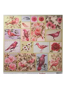 Бумага для скрапбукинга 30,5*30,5см 180 гр/м односторон Райские Птицы Райски