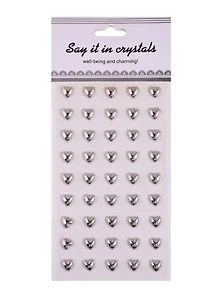 Наклейки сердца серебро, 45 шт