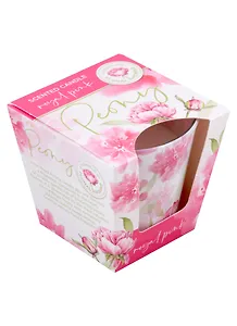 Ароматизированная свеча в стакане Пион (Pyon) (115гр) (подарочная упаковка)