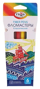 Фломастеры 6 цветов "Классические", Гамма
