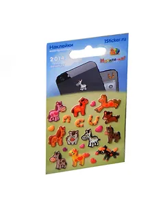 Наклейка декоративная зефирная 3 Лошади 1 (70х120) (Наклей-ка) (упаковка)