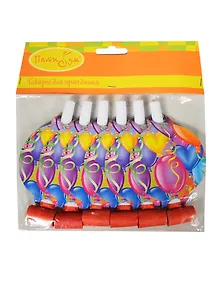 Язычок-гудок с карточкой Праздничное настроение (6 шт/уп) 1070007 (Поиск)