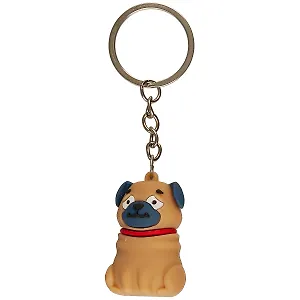 Брелок Мопс Pugs & Kisses (4 см) (ПВХ)