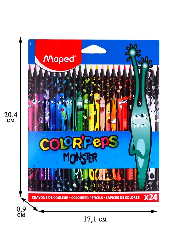 Карандаши цветные Maped, Color'Peps Monster, 24 цвета 254054 — 2