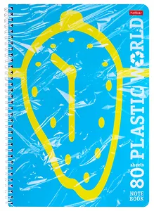 Тетрадь в клетку Hatber, Plastic World, А4, 80 листов, в ассортименте