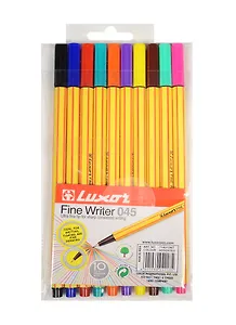 Ручки капиллярные Luxor, 10 цветов 0,8 мм