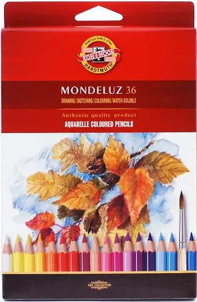 Карандаши цветные Koh-I-Noor, Mondeluz, акварельные 36 цветов 220591