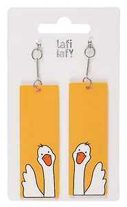 Серьги прямоугольные Гусь-обнимусь (5х2,5) Lafilaf