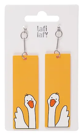 Серьги прямоугольные Гусь-обнимусь (5х2,5) Lafilaf 3038187