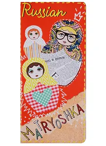 Конверт путешественника Матрешки на красном ПВХ 20,5*22см 77117