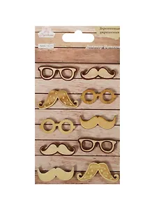 Набор деревянных украшений Доктор Ватсон (7671) (10шт) (Рукоделие) (упаковка)