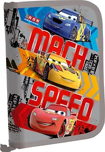 Пенал школьный 1отд. "Сars" 20,5*14*3,5см, крепление для канц.принадл., Disney