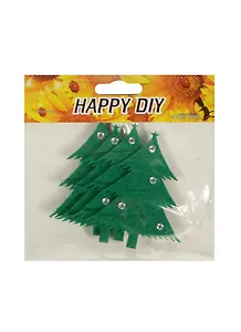Набор из фетра Елки со стразами (11051920) (4 шт) (зеленые)