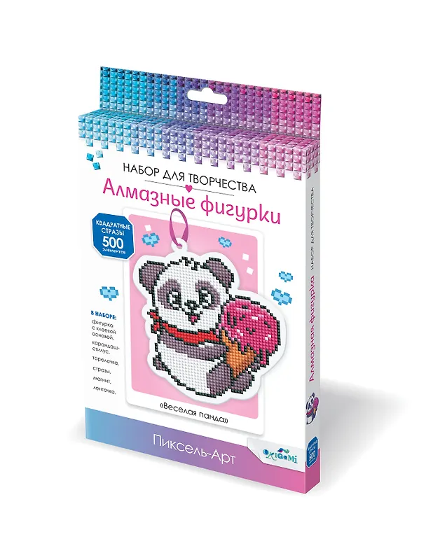 Набор для творчества Origami. Набор алмазных фигурок с магнитом и ленточкой «Веселая панда» 2955500 — 1