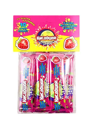Жевательная конфета Кислошок - фруктовая дорожка 10 КЛУБНИКА 120гр 2805141