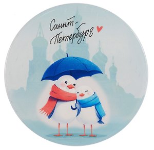 Подставка под кружку СПб Чайки Санкт-Петербург (керамика) (11 см) (ПВХ бокс)