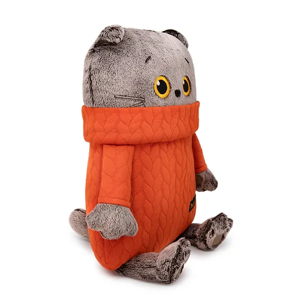 Мягкая игрушка Кот-подушка в свитере (с косами) (Kp34-251) 3123626 — 2