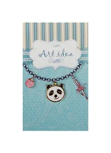 Кулон желтый Панда эмаль (QA-7131) (1,6см) (упаковка)