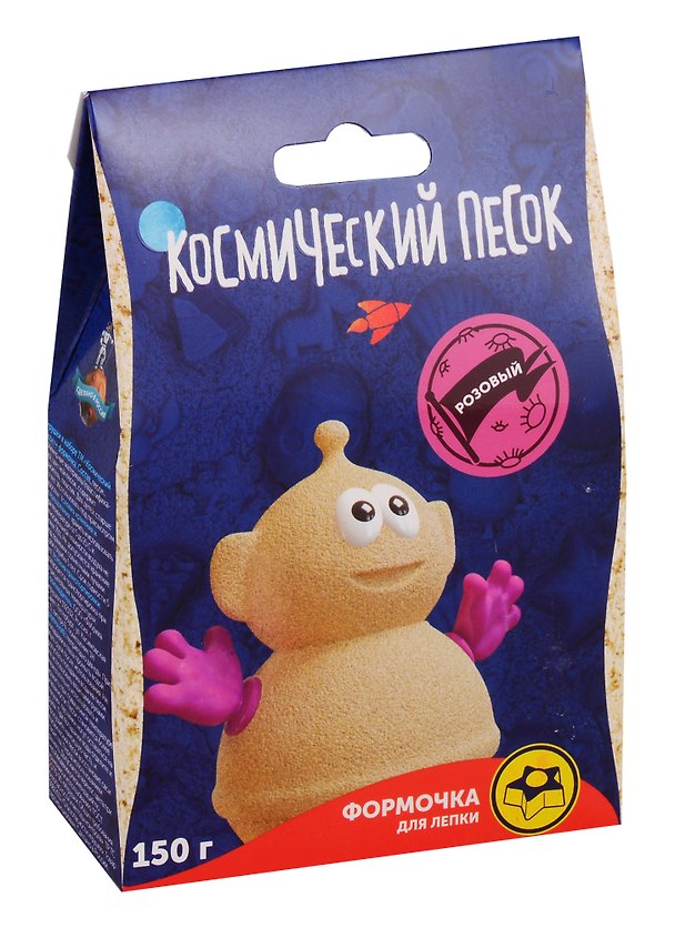 Игрушки в наборе ТМ Космический песок розовый + формочка 150 г. Пакет. 2791903 — 1