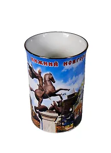 Кружка кост.фарфор цветная деколь Нижний Новгород (061-76)