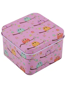Шкатулка Совы на ветках 6,5*6,5см (металл) 12-07251-а-1