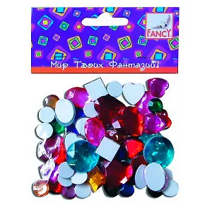 ACTION! Fancy Камни САМОЦВЕТЫ декоративные самоклеящиеся , асс., 60шт, 20гр, в блист. FD020067