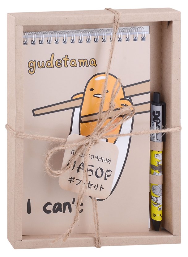 Набор канцелярский «Gudetama. Бежевый» (ручка шариковая автоматическая, блокнот А5 60 листов), в подарочной упаковке, Centrum 2984005 — 1