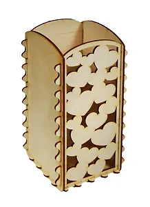 Подставка под бутылку масла Сердца (2150408) (11х10х22,5см) (игрушка из дерева) (упаковка)