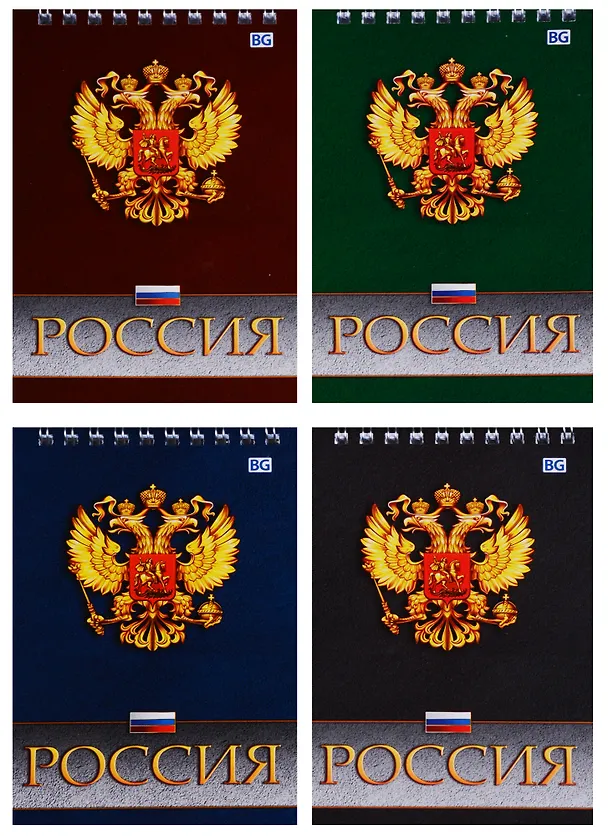 Блокнот А6 60 листов клетка "Россия госсимволика" 245841 — 2