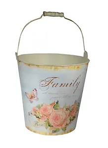Ведерко Моя семья (только декор. использование) (9,5л) (голубой) металл (МВ-15M-family)