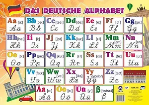 Учебный плакат "Немецкий алфавит". (Формат А2)