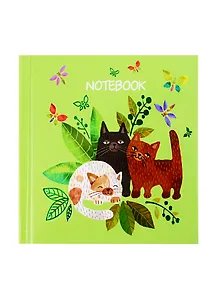 Записная книжка 105*105 48л "ЛЕТНИЕ КОТЫ" 7БЦ, тиснение фольгой, глянц.ламинация